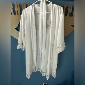 Bride silk robe